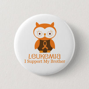 Leukaemia Orange Ribbon Button Brother