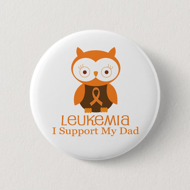 Leukaemia Orange Ribbon Button Dad (Front)