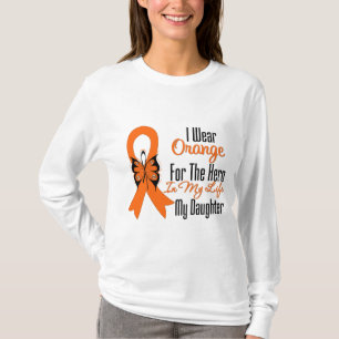 Leukaemia Orange Ribbon Hero My Daughter T-Shirt