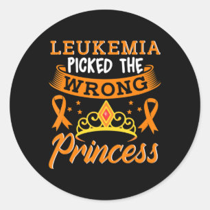 Leukaemia Picked The Wrong Princess Cancer Awarene Classic Round Sticker