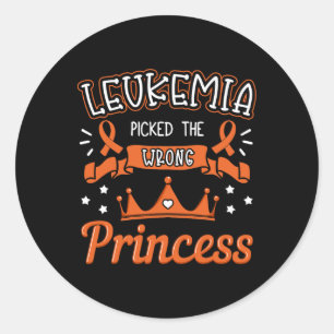 Leukaemia Picked The Wrong Princess Cancer Awarene Classic Round Sticker