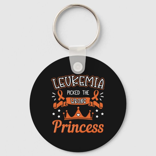 Leukaemia Picked The Wrong Princess Cancer Awarene Key Ring (Front)