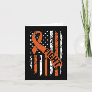 Leukaemia Ribbon Fight American Flag Leukaemia Awa Card