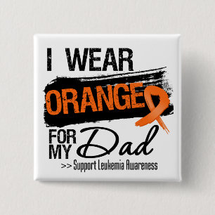 Leukaemia Ribbon For My Dad 15 Cm Square Badge