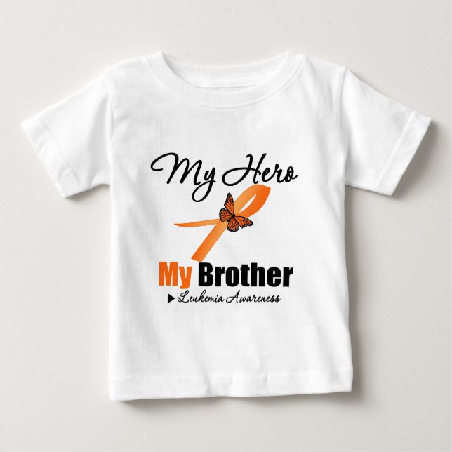 Leukaemia Ribbon My HERO My Brother Baby T-Shirt (Front)