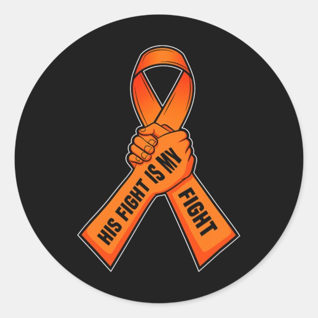 Leukaemia Ribbon Orange Awareness I Blood Cancer  Classic Round Sticker (Front)