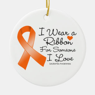 Leukaemia Ribbon Someone I Love Ceramic Ornament