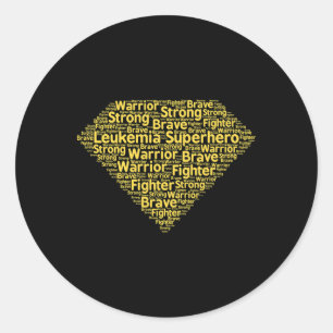 Leukaemia Superhero Childhood Cancer Awareness Classic Round Sticker