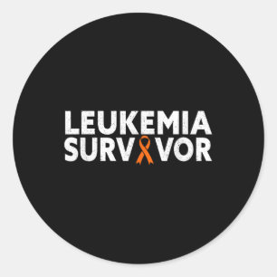 Leukaemia Survivor - Awareness Month Orange Ribbon Classic Round Sticker