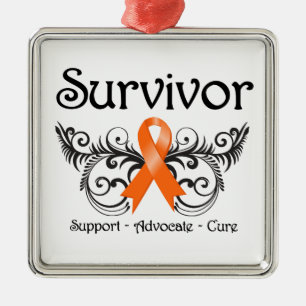 Leukaemia Survivor Floral Deco Metal Tree Decoration