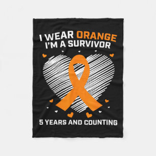 Leukaemia Survivor Gifts 5 Years Cancer Free Aware Fleece Blanket