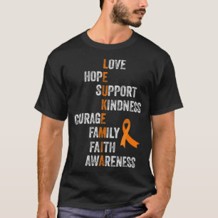 Leukaemia Survivor Orange Ribbon Sign Retro Vintag T-Shirt