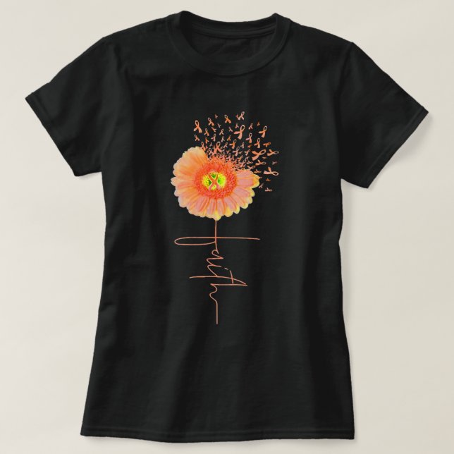 Leukaemia Survivor tshirt Leukaemia t shirt flower (Design Front)
