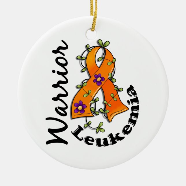 Leukaemia Warrior 15 Ceramic Tree Decoration (Front)