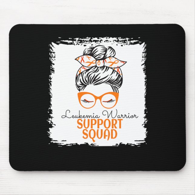 Leukaemia Warrior Awareness Support Messy Bun for  Mouse Pad (Front)