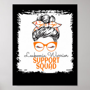 Leukaemia Warrior Awareness Support Messy Bun for Poster