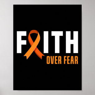 Leukaemia Warrior Faith Fear God Leukaemia Cancer Poster