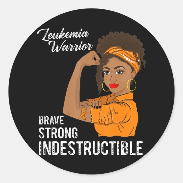 Leukaemia Warrior Indestructible Cancer Survivor A Classic Round Sticker (Front)