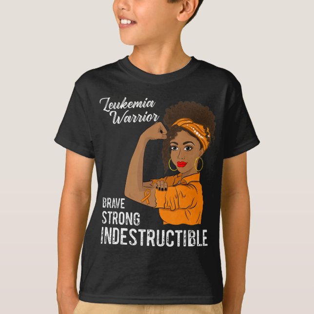 Leukaemia Warrior Indestructible Cancer Survivor A T-Shirt (Front)