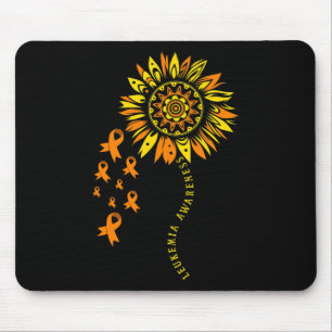Leukaemia Warrior Orange Ribbon Flower Leukaemia A Mouse Pad