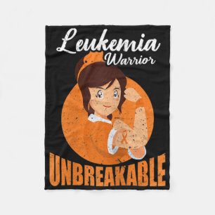 Leukaemia Warrior Unbreakable Blood Cancer Awarene Fleece Blanket