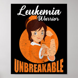 Leukaemia Warrior Unbreakable Blood Cancer Awarene Poster