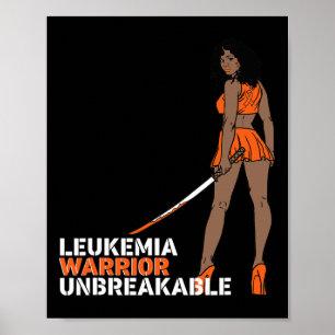 Leukaemia Warrior Unbreakable Blood Cancer Awarene Poster