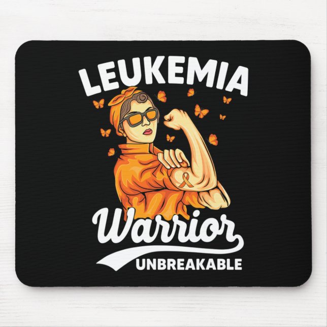 Leukaemia Warrior Unbreakable Support Leukaemia Aw Mouse Pad (Front)