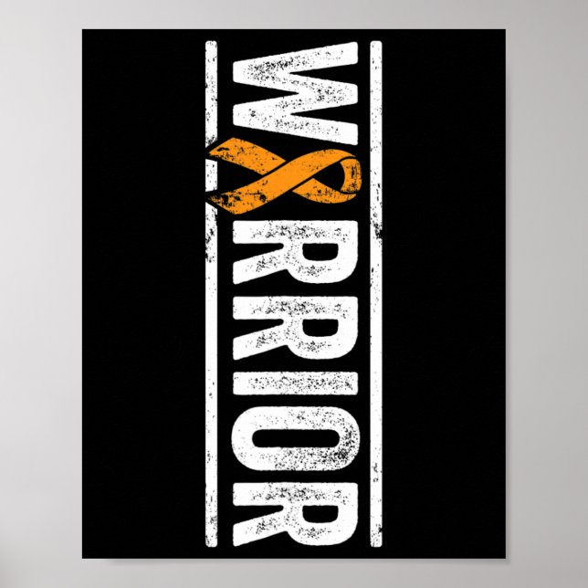 Leukaemia Warrior - Vertical Orange Cancer Awarene Poster (Front)