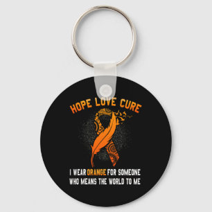 Leukemia Awareness Cancer Orange Ribbon Family Sup Key Ring
