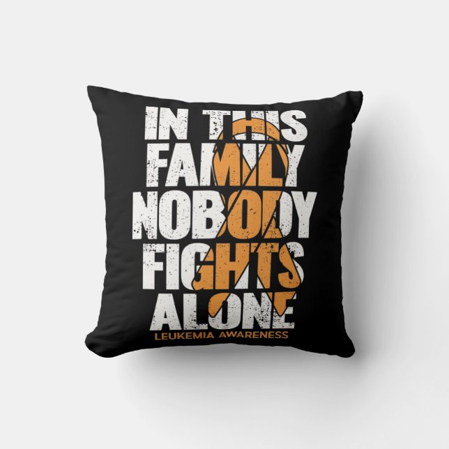 Leukemia Awareness  Family Support Leukemia Awaren Cushion (Front)