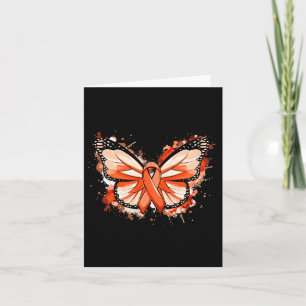 Leukemia Awareness Gifts Orange Ribbon Butterfly  Card