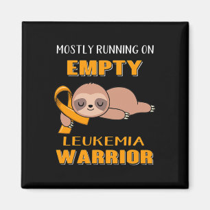 Leukemia Awareness Mostly Running On Empty Warrior Magnet