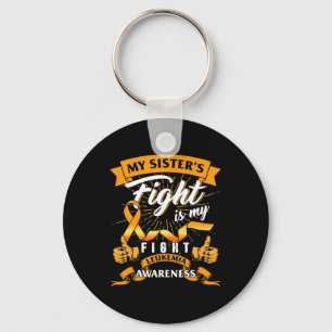 Leukemia Awareness My Sister's Fight My Fight Oran Key Ring