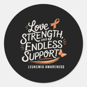 Leukemia Awareness Orange Ribbon Family  Classic Round Sticker
