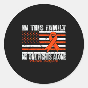 Leukemia Awareness Orange Ribbon Flag Classic Round Sticker