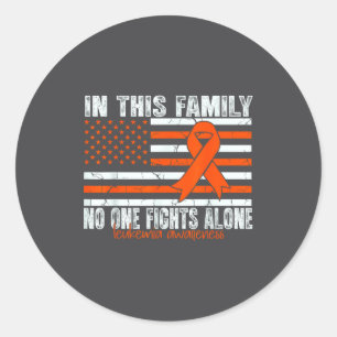 Leukemia Awareness Orange Ribbon Flag Usa Leukemia Classic Round Sticker