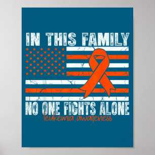 Leukemia Awareness Orange Ribbon Flag Usa Leukemia Poster