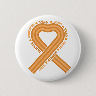 Leukemia Awareness Orange Ribbon Support  6 Cm Round Badge