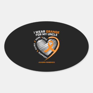 Leukemia Awareness Shirts Uncle Mens Womens Kids Oval Sticker