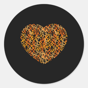 Leukemia Awareness Support Orange Ribbon Heart  Classic Round Sticker