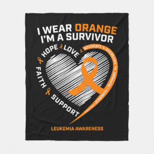 Leukemia Awareness  Survivor Men Women Kids Leukem Fleece Blanket