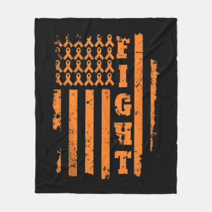 Leukemia Cancer Awareness  Leukemia Orange Ribbon  Fleece Blanket