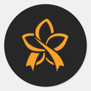 Leukemia Cancer Awareness Minimalist Simple Orange Classic Round Sticker
