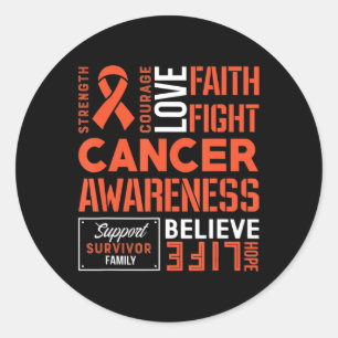 Leukemia Fight Cancer Ribbon 3 Classic Round Sticker