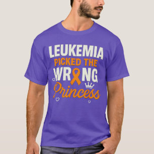 Leukemia Princess Orange Ribbon Awareness Men Wome T-Shirt