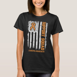 Leukemia Survivor Flag Support Squad Leukemia Canc T-Shirt