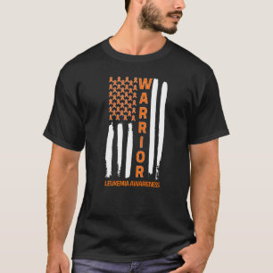 Leukemia Warrior 4th Of July Orange Awareness Ribb T-Shirt
