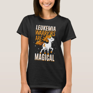 Leukemia Warrior Magical Unicorn Orange Ribbon Hem T-Shirt