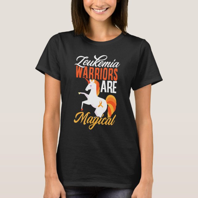 Leukemia Warriors Are Magical Leukemia Unicorn Ora T-Shirt (Front)